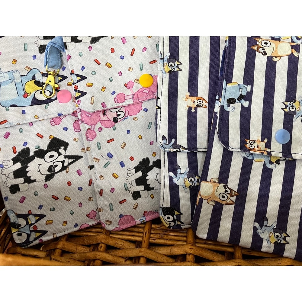 Bluey & Friends kids lined fabric cell phone/calculator case handcrafted by me